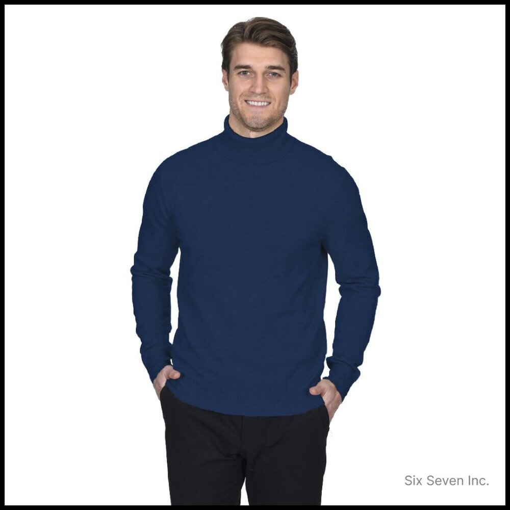 Merino Wool Turtleneck Sweater Classic Minimal Pullover Tailored Fit